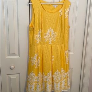 Yellow Floral Print Dress